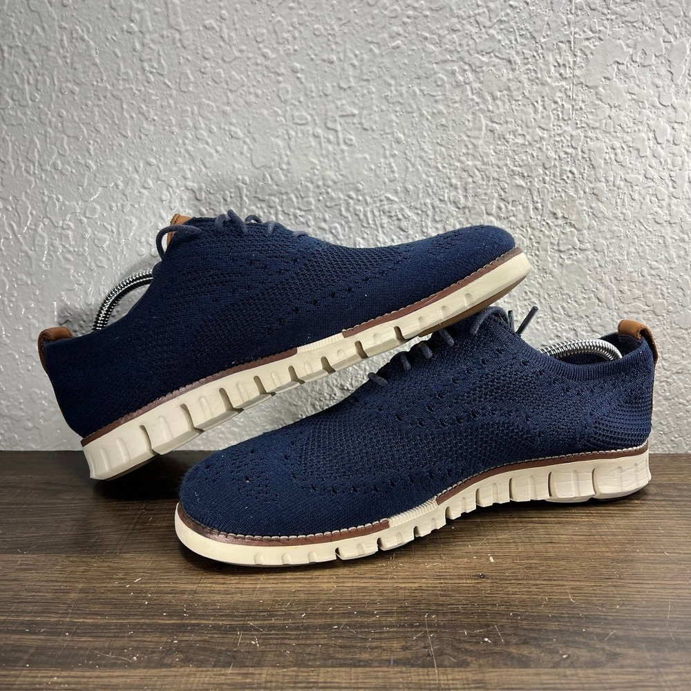 Cole Haan ZeroGrand StitchLite Wingtip Oxfords Men's Blue Shoes - Men's 9 (M) - Picture 4 of 9